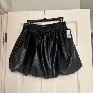 Kenneth Cole Black Faux Leather Skirt